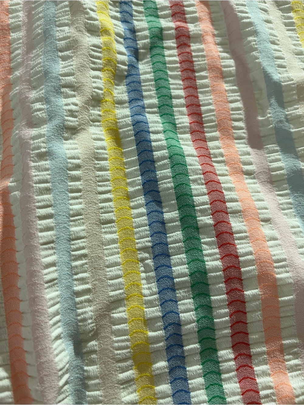 J.Crew Swimsuit rainbow stripe strappy back seersucker material Women’s 16 - Picture 7 of 14